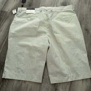 Linea Uomo Seersucker Shorts Mens Size 40 Yellow Blue Striped Preppy Beach NEW